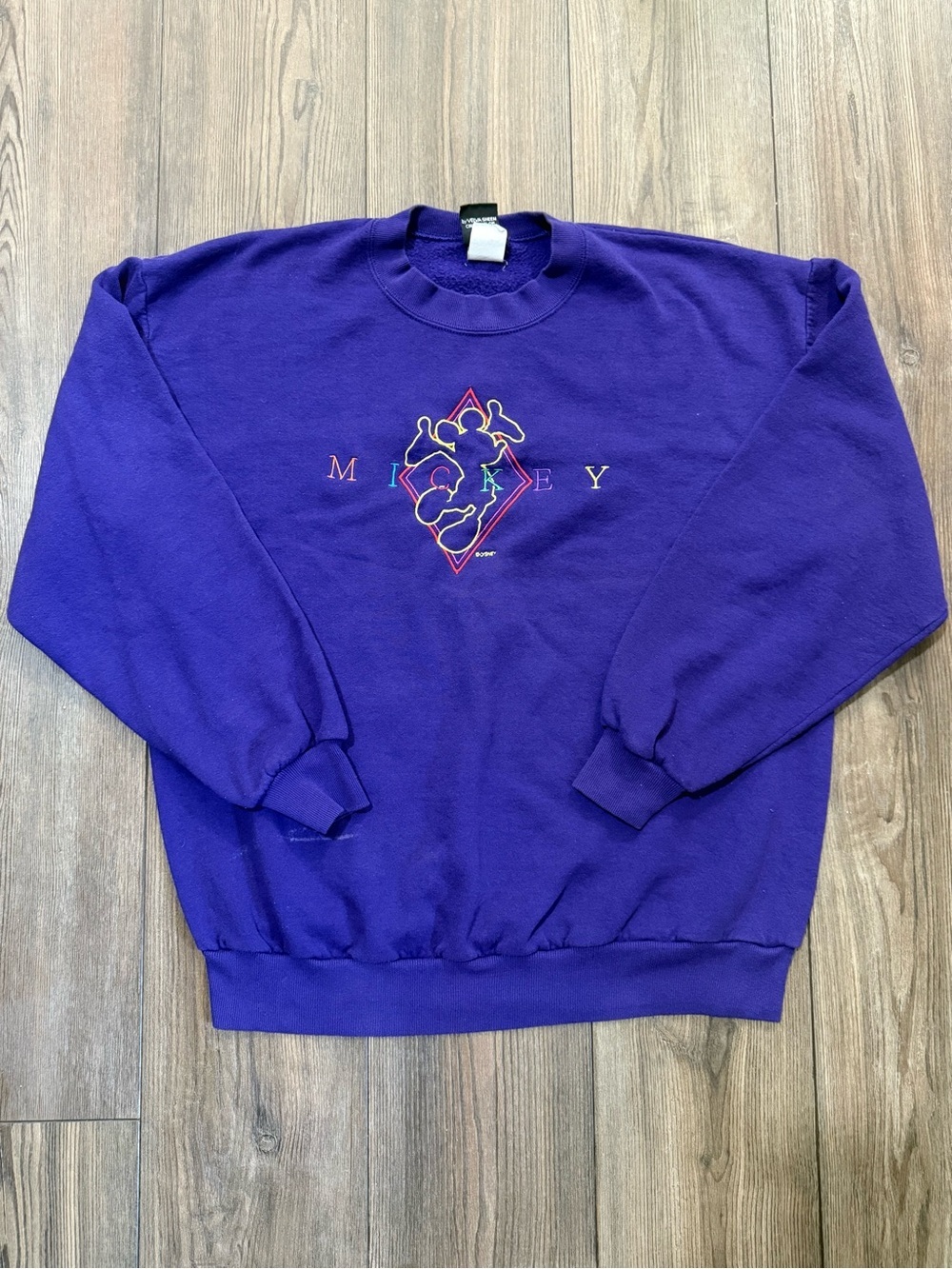Vintage Mickey Unlimited Sweatshirt Purple Disney Crewneck Velva Sheen USA Made